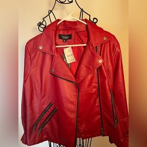 Red Leather Jacket - Never Worn!